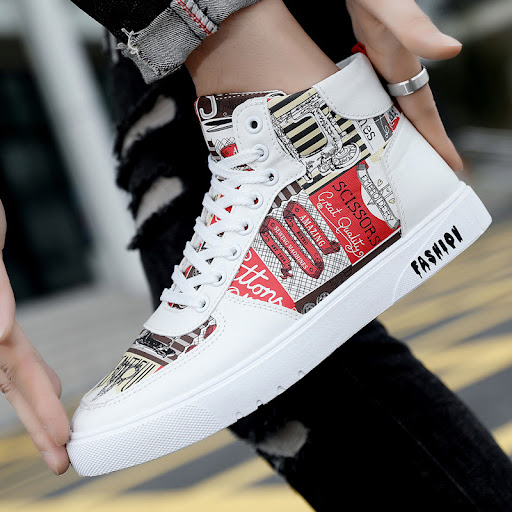 Title 8, Personality Graffiti High Top Mens Shoes for C...