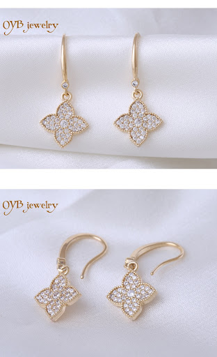 Title 10, Womens Exquisite Four-leaf Clover Shiny Zircon...