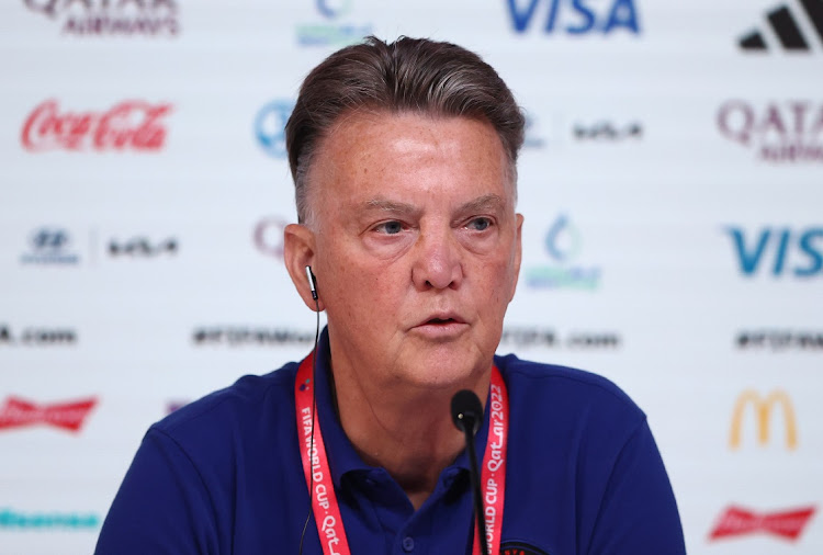 Louis Van Gaal, coach of the Netherlands is seen during a press conference on match day -1 at main media centre on December 08, 2022 in Doha, Qatar.