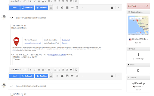 Geotrack Email Tracking with Geolocation