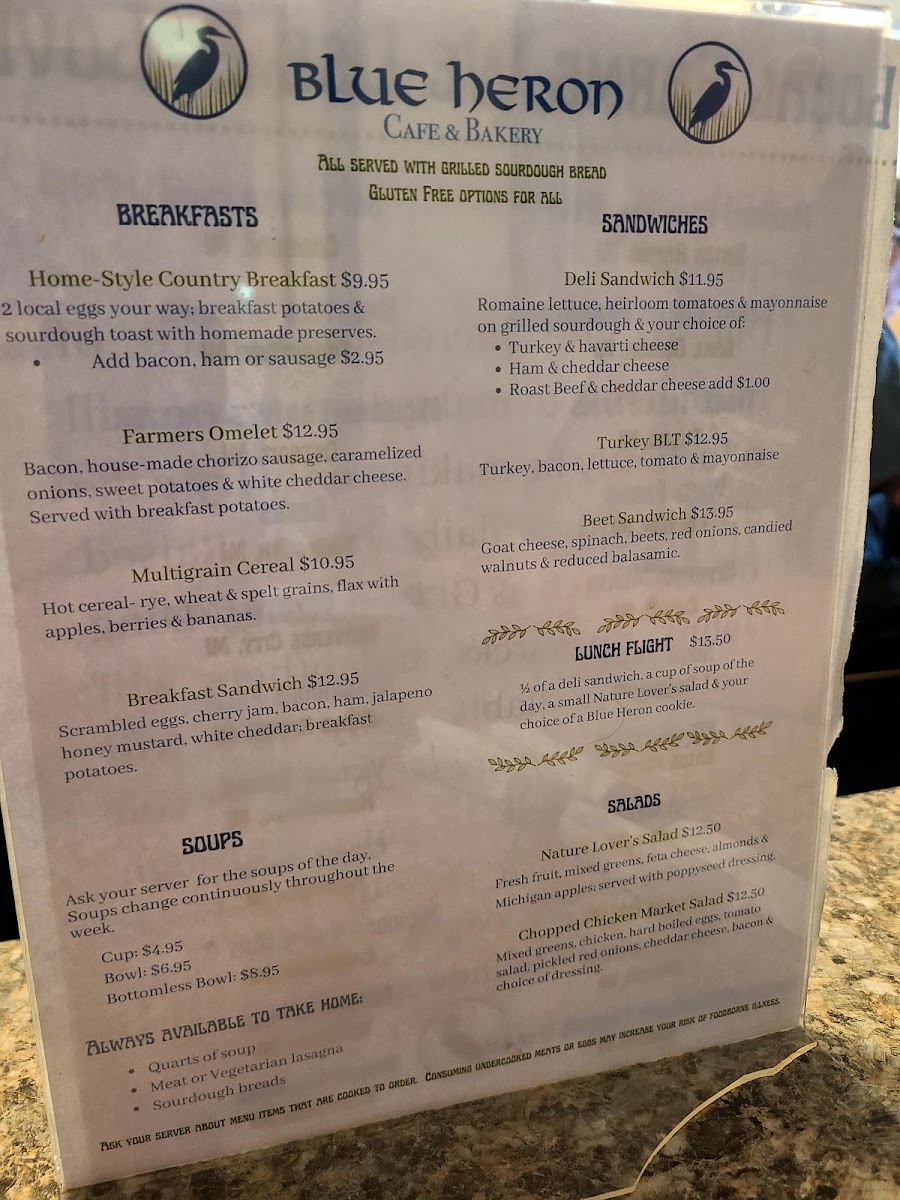 Gluten-Free at Blue Heron Cafe