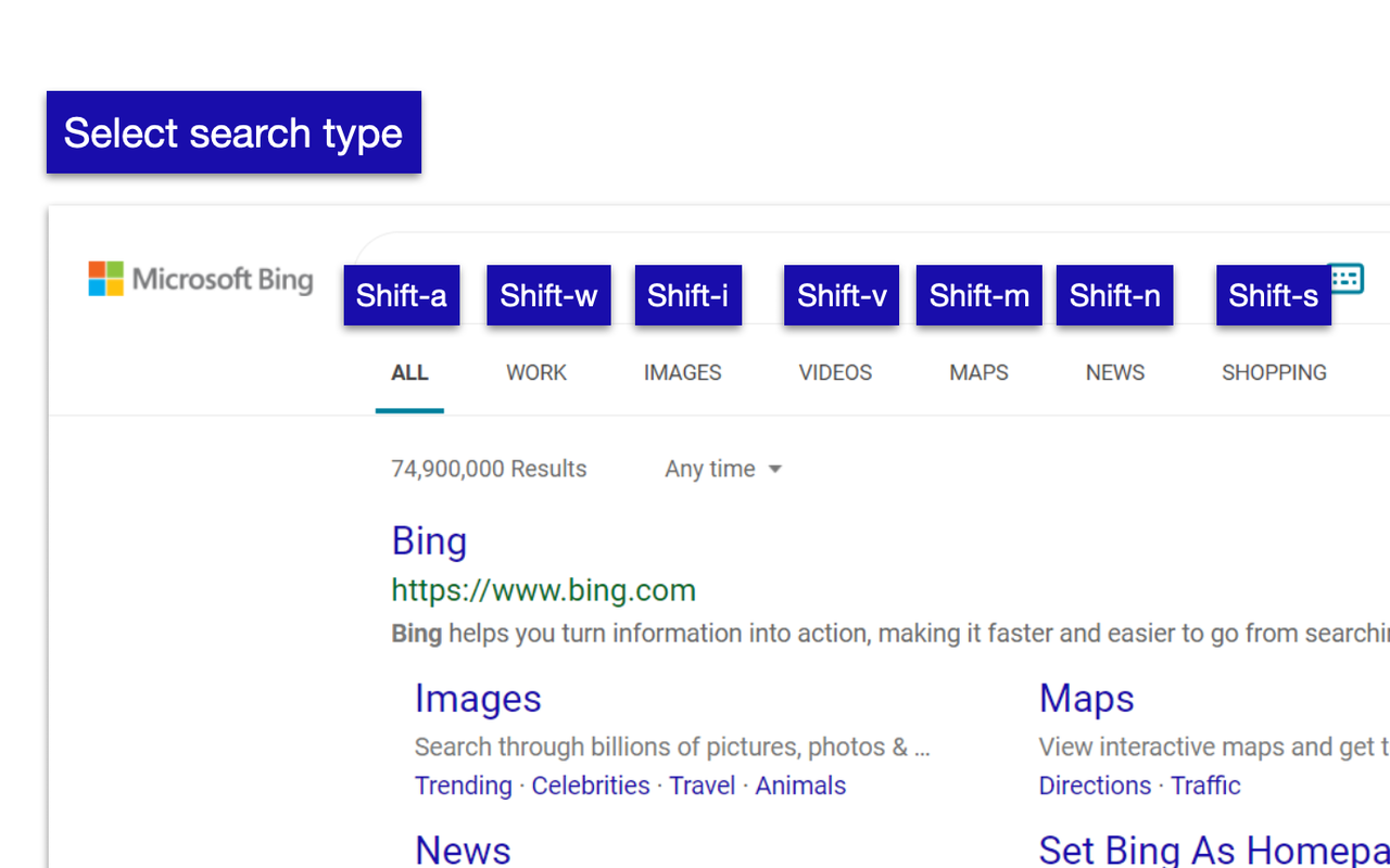 Bingoogle Shortcuts - Browse with Keyboard Preview image 6