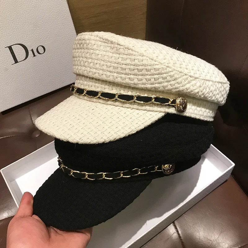 Stylowy Beret Ośmiokątny Retro Wiosna Jesień Czapka Z Daszkiem Modny Akcent dla Kobiet Elegancki Wygląd Klasyczny Komfort i ochrona przed słońcem.