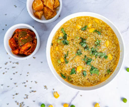 Millet Corn, Peas Khichdi & Raita