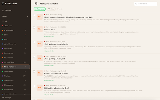 RSS to Kindle screenshot 2