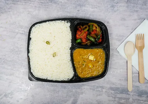 Ghee Rice, Dal Fry, 5pc Chilli Chicken Bonless