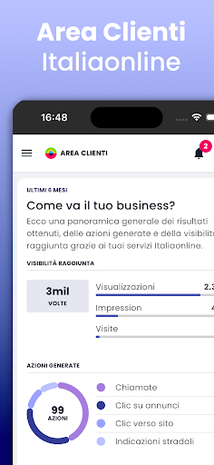 Screenshot Italiaonline Area Clienti