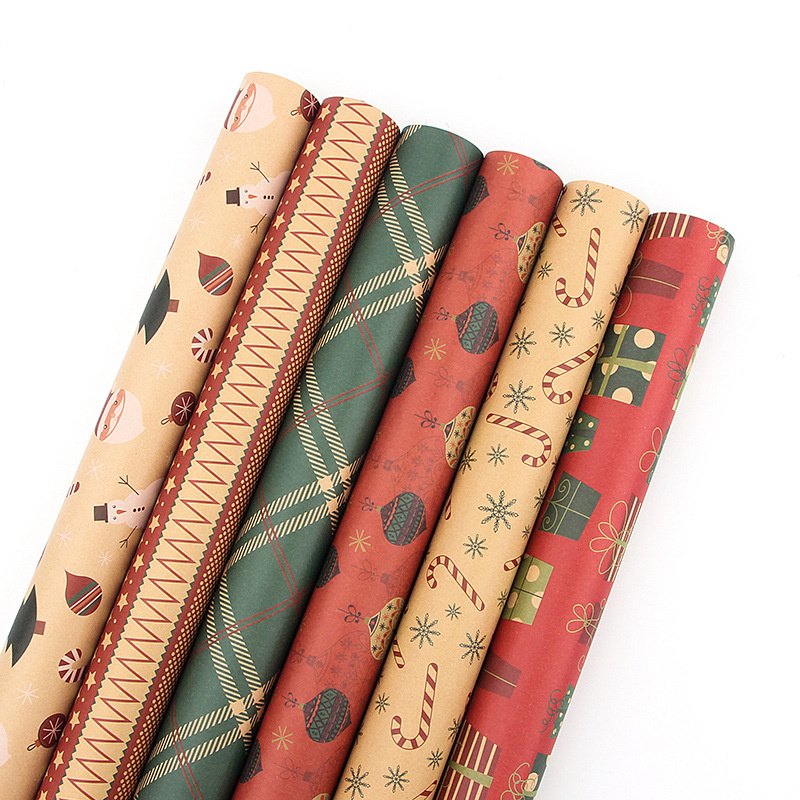 Wrapping Paper Rolls Gift Wrap X Mas Birthday New Year Kraft Party  Decorations