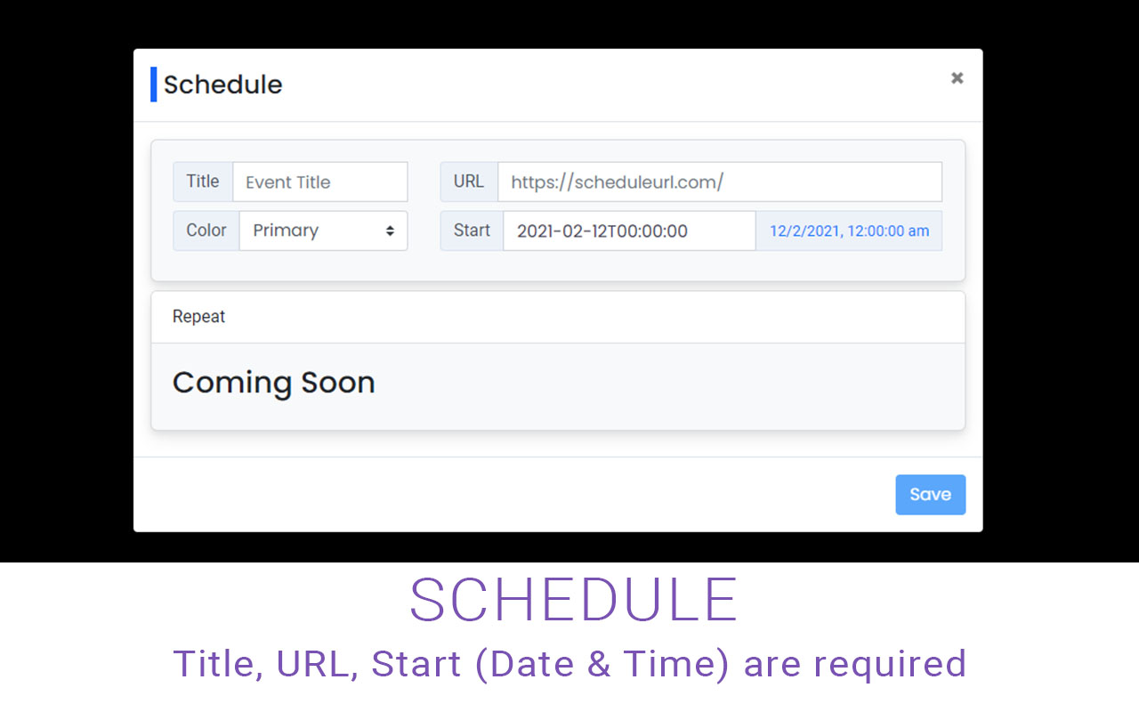 Schedule URL [DEV] Preview image 1