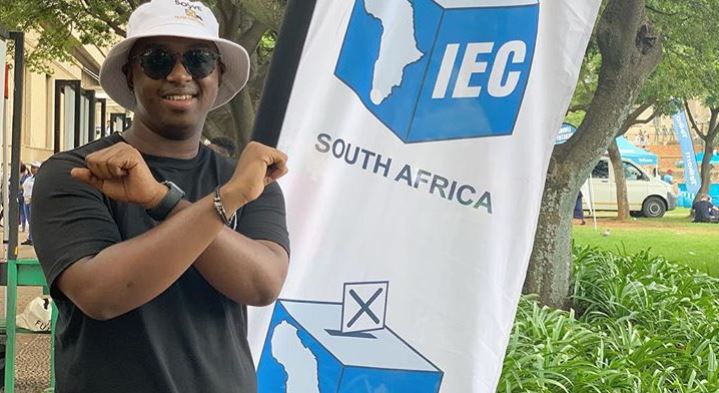 DJ Shimza after registering to vote in the 2019 general elections.