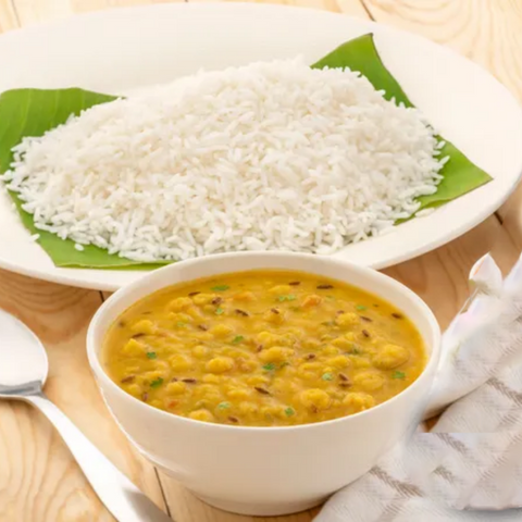 Homestyle Dal Tadka With Steamed Rice