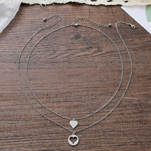 Title 6, New Stainless Steel Heart-shaped Card Necklace ...