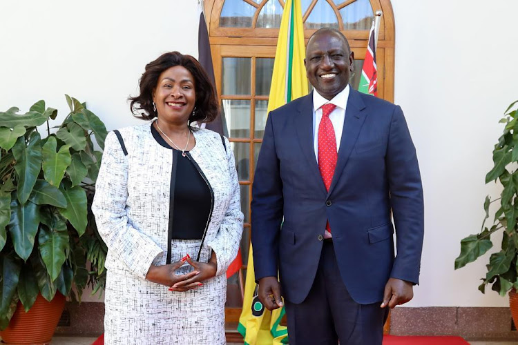 President William Ruto with Machakos Governor Wavinya Ndeti at the State House on January 11,2023