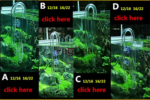 Surface Skimmer Aquarium Water Plant Fish Tank Glass Inflow Outflow Lily Pipe 12/16mm 16/22mm Nano Planted Hose Canister
