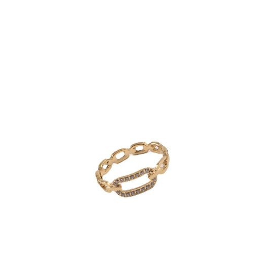 Title 2, Womens Fashion Chain Openwork Ring with Fine Z...