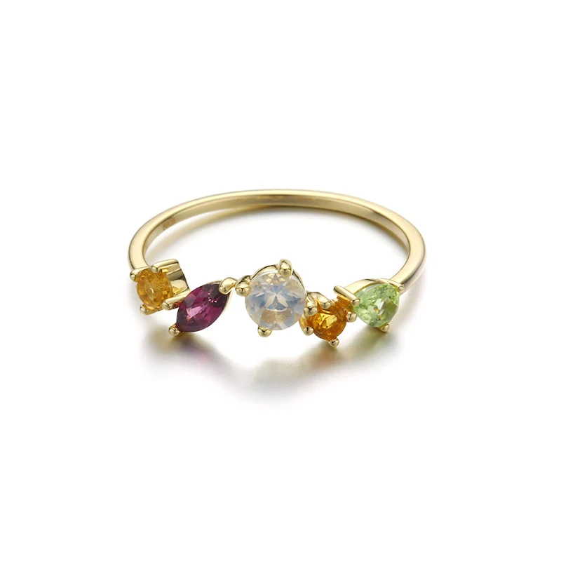 Bague en pierre de lune couleur naturelle Un bijou unique pour un éclat céleste Idéal comme cadeau Élégant et sophistiqué