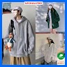 Áo Khoác Nỉ Tay Phồng Unisex Form Rộng Dây Kéo Streetstyle Hottrend Akn32 Hoodie Zip Nam Nữ Basic Vải Nỉ Bông Lechau