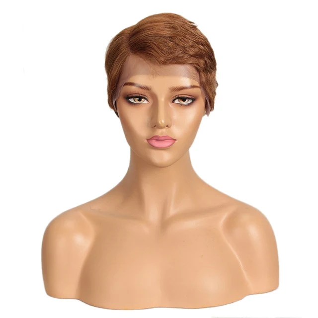 Title 3, Peluca de cabello real corto europeo y american...