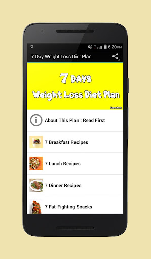 7 Day Weight Loss Diet Plan