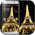 Gold paris tower Theme icon