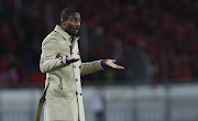 Mamelodi Sundowns coach Rulani Mokwena gesticulating during the Caf Champions League semifinal, first leg against Wydad Casablanca.