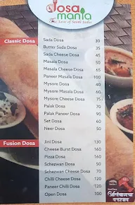 Dosa Mania menu 1