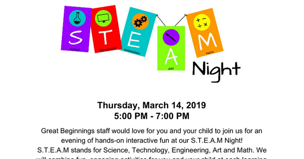 STEAM Night March 14 2019