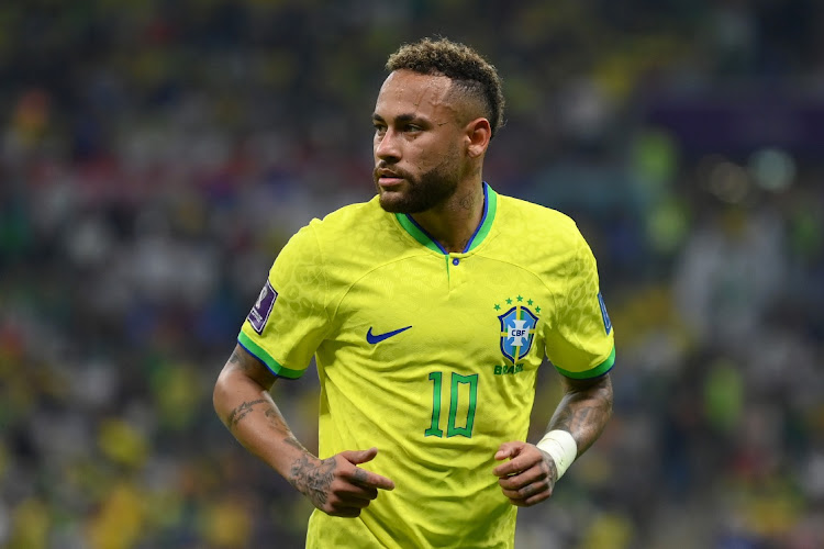 Brazil's Neymar during the Fifa World Cup Qatar 2022 Group G match against Serbia at Lusail Stadium on November 24, 2022 in Lusail City, Qatar.