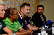 Peter Gerhardsson (Head Coach) during the South Africa, Sweden, SAFA and City of Cape Town Joint Press Conference at Cape Town Stadium on January 16, 2018 in Cape Town.