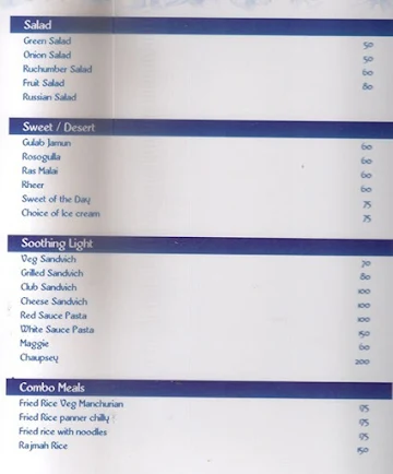 Mintaka Grills menu 