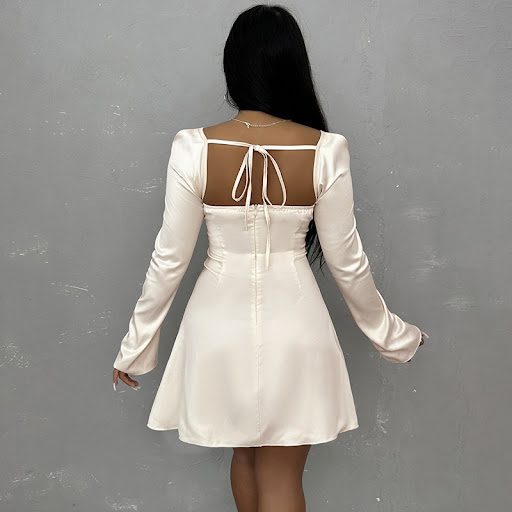 Title 4, Autumn Fashion Slim-fit Lace Up Hollow Dress, C...