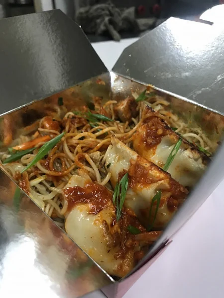 Chicken Schezwan Noodles With With Chicken Schezwan Momo