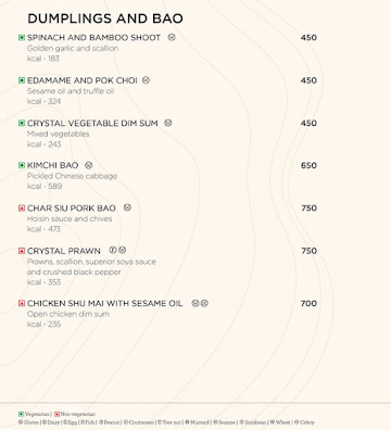 Sesame - Hyatt Centric menu 