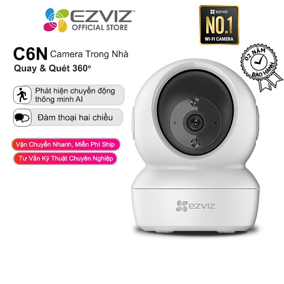 Camera Wi - Fi Ezviz C6N 1080P Trong Nhà, Quay Quét 360 Độ, Đàm Thoại 2 Chiều