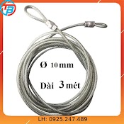 Dây Cáp Khóa Xe Bọc Nhựa Phi 10Mm - Dài 3 Mét Cáp Thép Thái Bình Vinàn