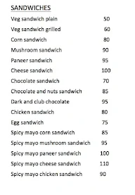 The Sandwich Club menu 1