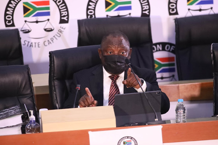 President Cyril Ramaphosa appears at the state capture commission to testify in his capacity as the president of the African National Congress.