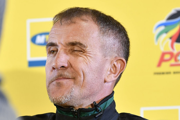 Orlando Pirates head coach Milutin Sredojevic during the Orlando Pirates press conference at PSL Press Conference Room on August 15, 2019 in Johannesburg, South Africa.