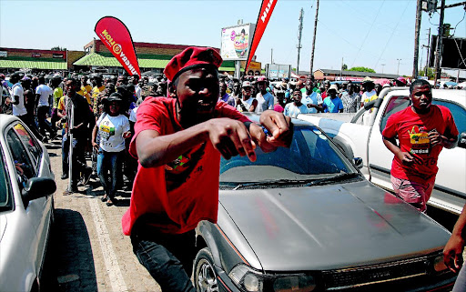 ON RAMPAGE: University of Limpopo students in Mankweng, Polokwane, protest against the proposed tuition fees increase next year Photo: SANDILE NDLOVU