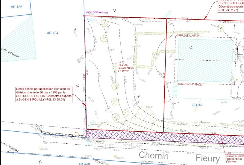  Vente Terrain à bâtir - 507m² à Saint-Genis-Pouilly (01630) 