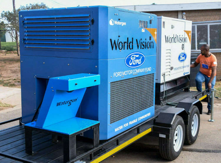 The GEN-350 atmospheric water generator is capable of producing up to 900l of water per day, powered by a diesel generator that ensures the system is completely mobile