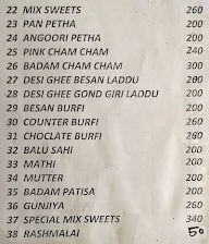 Manali Sweets & Bakers menu 2