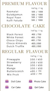 Cake Town menu 1