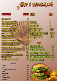 Shake N Sandwich.Com menu 2