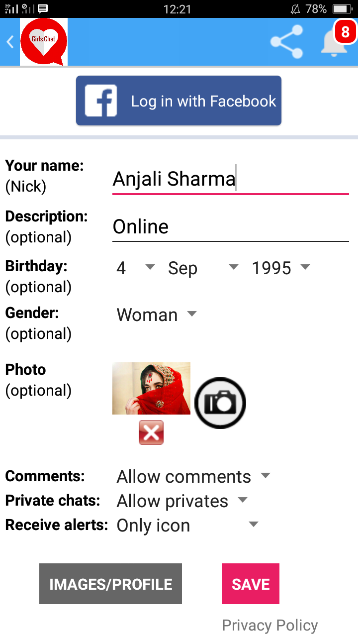 Girls Chat Screen 3