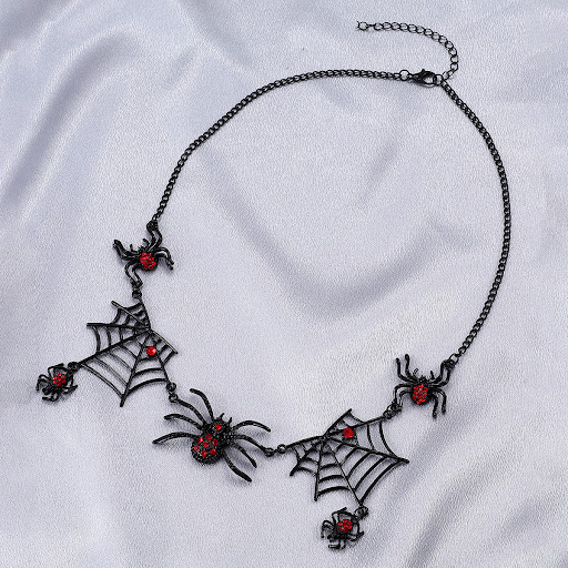 Title 4, Halloween Spider and Spider Web Necklace, Fashi...