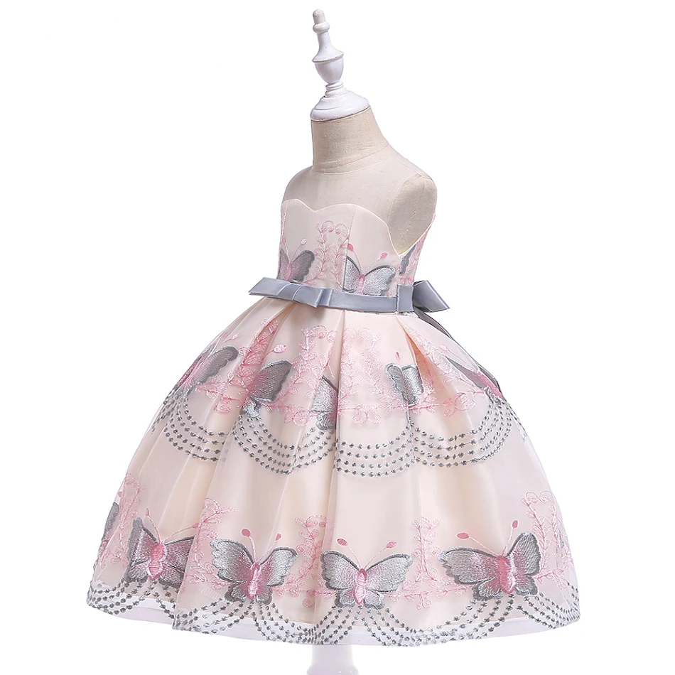 Vestido de niña con bordado y top de tubo para niñas grandes, malla floral, perfecto para ocasiones especiales y fotos.