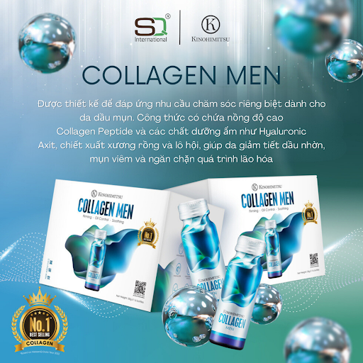 Nước uống đẹp da cho nam Kinohimitsu Collagen Men (10 chai x 50ml)