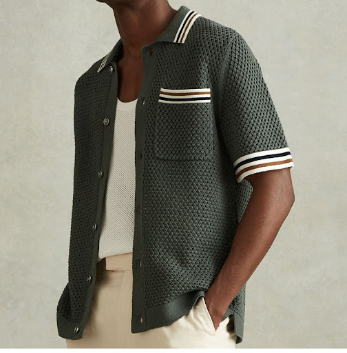 Title 2, Mens Summer Hollow Lapel Knitted Cardigan ligh...