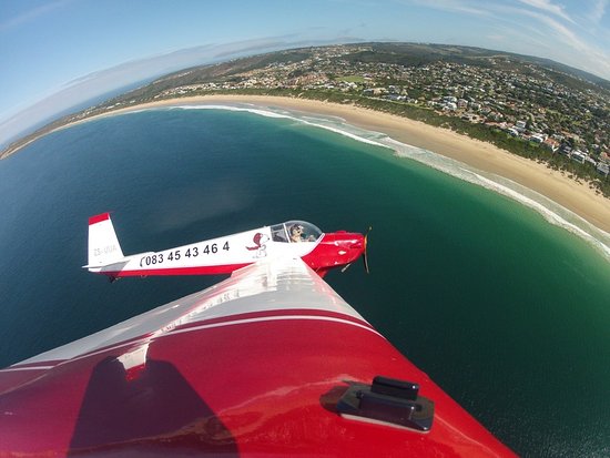 Plettenberg Bay photographed by a wing-mounted camera on Stewart Lithgow's motorised glider.